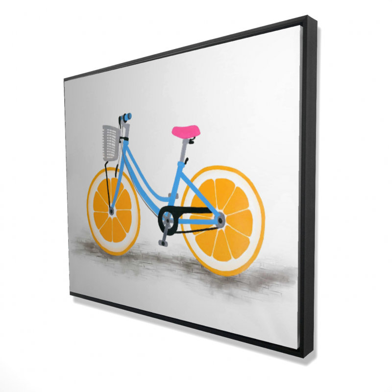 Orange Wheel Bike Print On Canvas