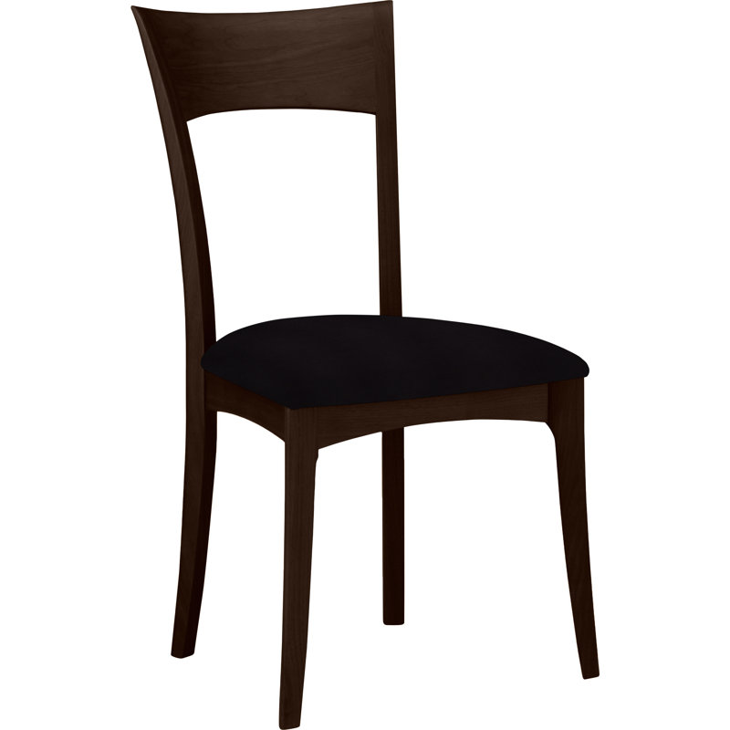 Ingrid Upholstered Dining Chair, Smoke Cherry, Ebony Leather