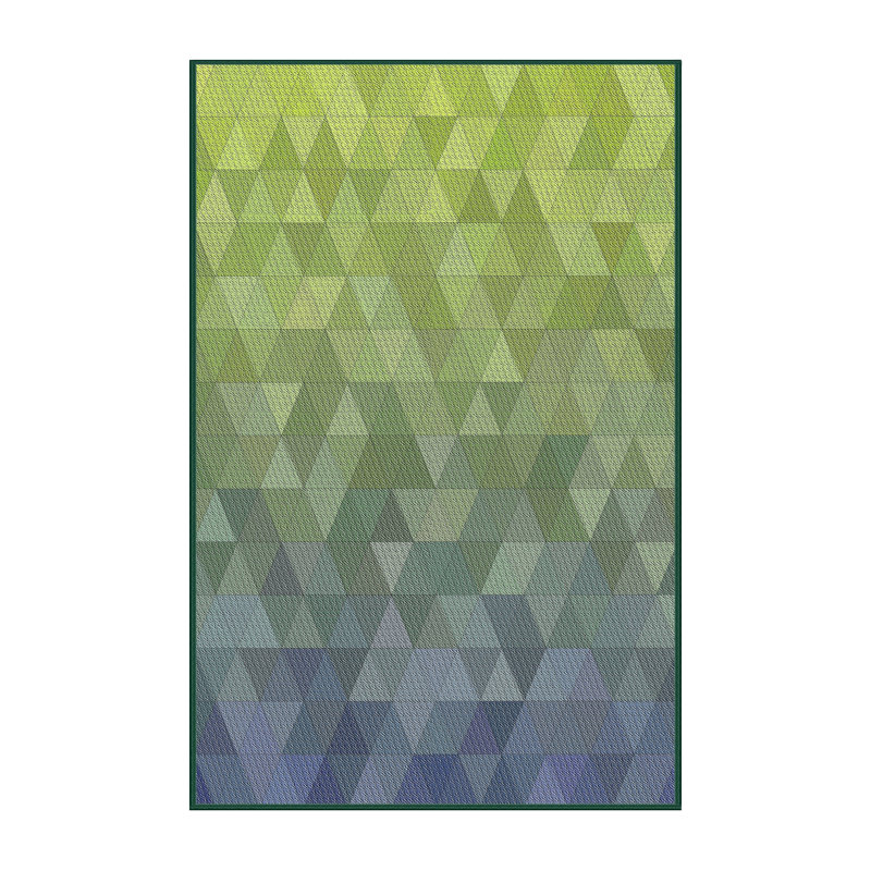 Tapis brun/vert à motif, Rectangle 5 pi x 7 pi