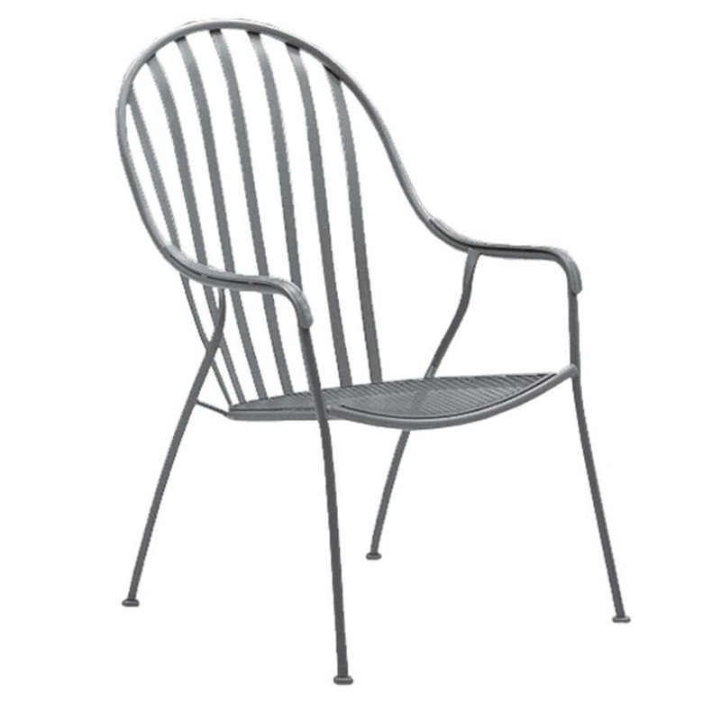 Fauteuil demi-tonneau à haut dossier empilable, Huître
