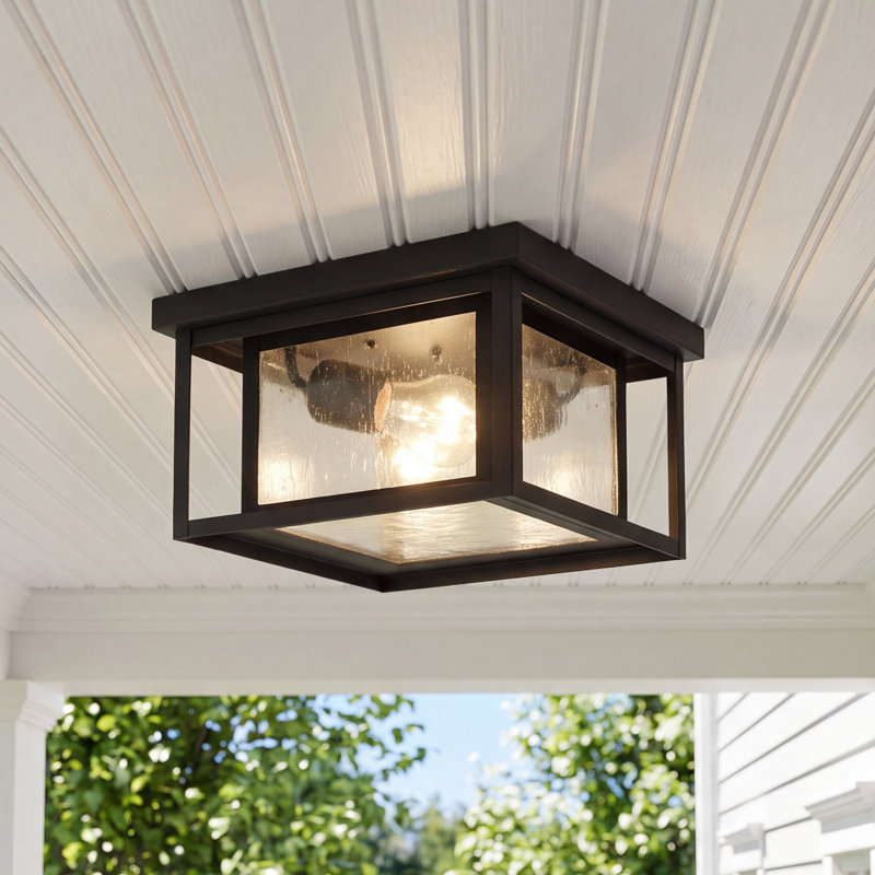 Vermont 2-Light Outdoor Flush Mount, Black