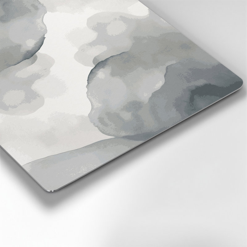 Aquarelle abstraite 28, art mural gris en métal, H 12 po x l 12 po