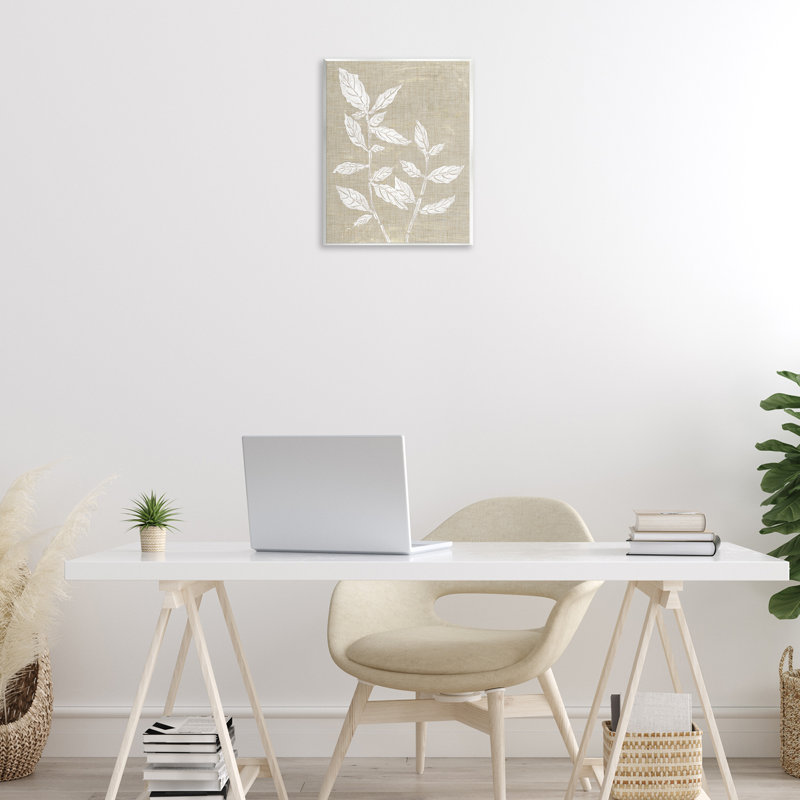 Feuilles sur plaque murale en tissu délavé, design par Melissa Wang