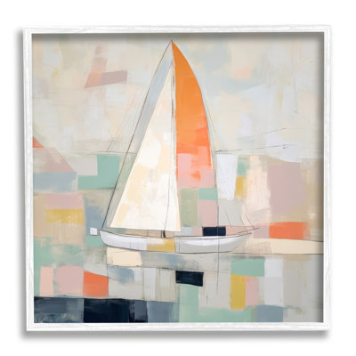 Ba-057-Framed " Contemporary Sailboat Painting " by Irena Orlov