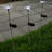 Silver Solar Powered Integrated LED Metal Pathway Light Pack