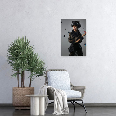 Elegant Butterfly Lady Dramatic Elegant Whimsical Butterfly Portrait Wall Art Print