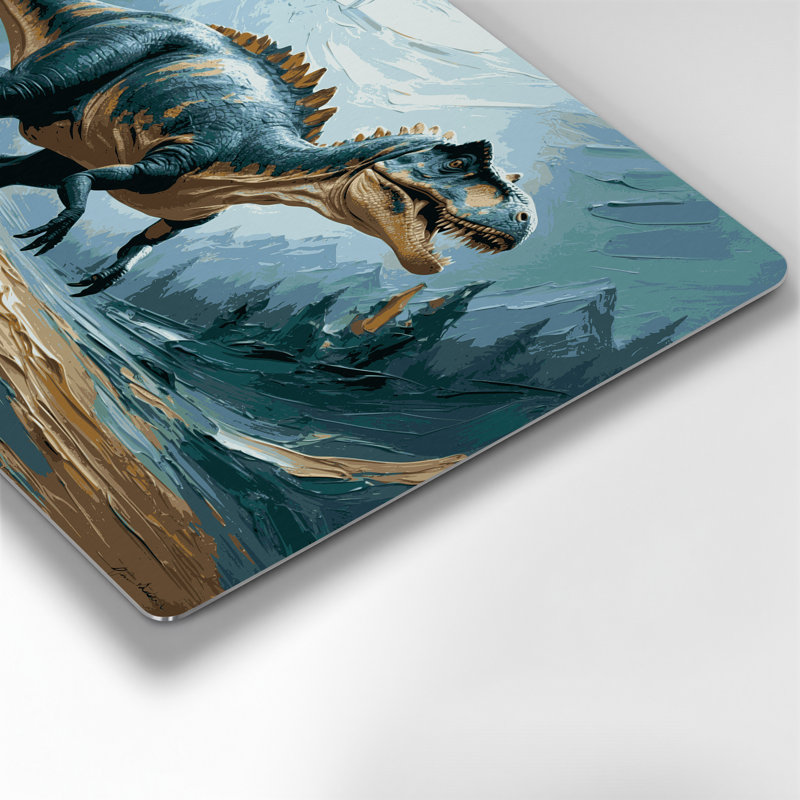 «Dinosaur Lambeosaurus Blue», art mural en métal, H 11 po x l 14 po