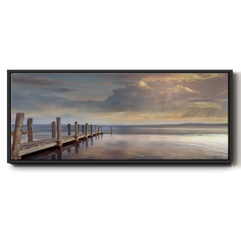 «Evening Reflection», peinture sur toile encadrée, H 8 po x l 20 po, Noir