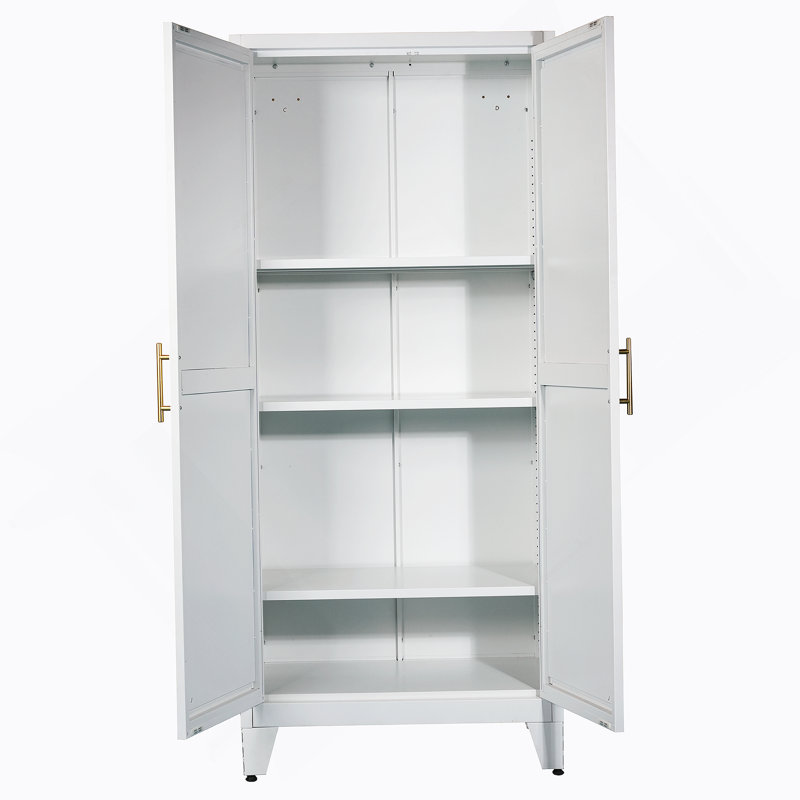 Versatile Storage Cabinet With Doors And Adjustable Shelves, Ideal For Organizing Bedroom, Living Room, And Kitchen Essentials