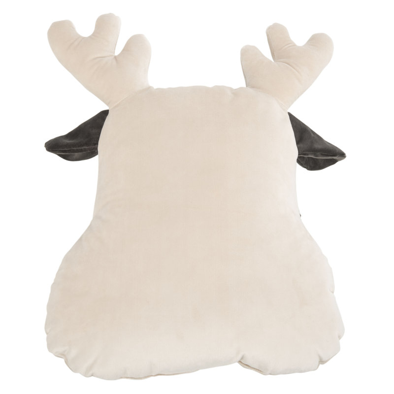 Reno Reindeer Multicolored Plush Holiday Pillow