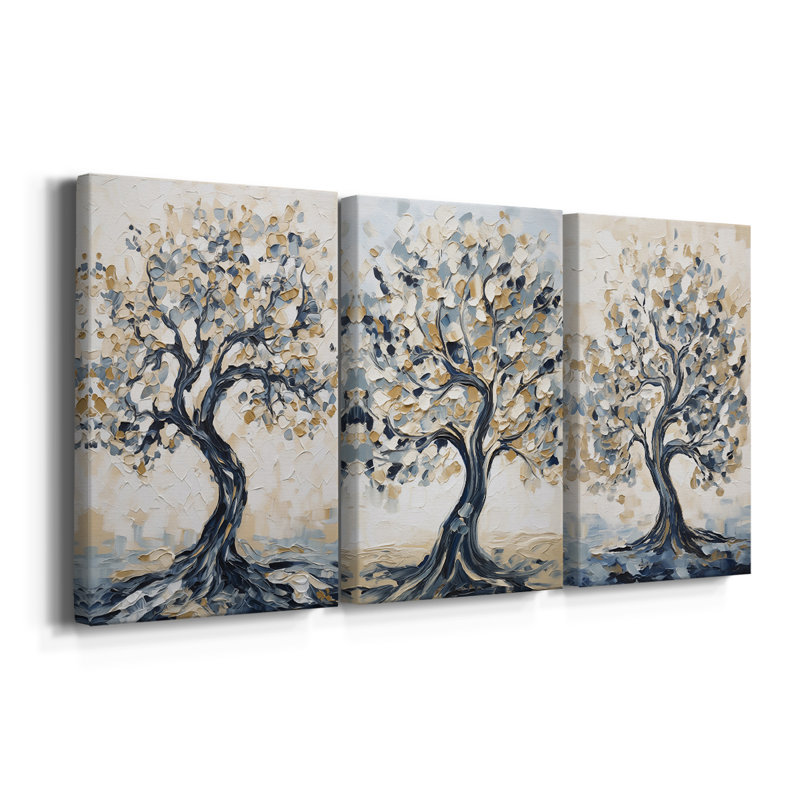 LANDSCAPES Series CCX - Toile tendue avec châssis sur mesure - 3 pièces, H 12 po x l 24 po