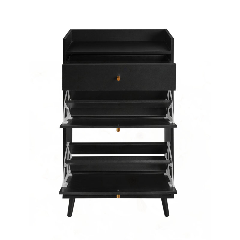 Rattan Allen 2 door 1 drawer cabinet, Black