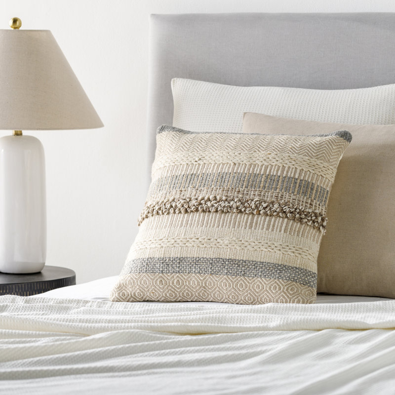 Lorens Embroidered Reversible Throw Pillow, Polyester/Polyfill