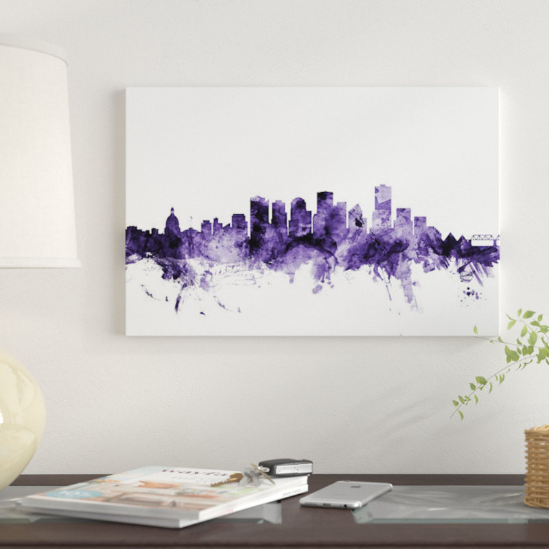 «Edmonton, Canada Skyline» par Michael Tompsett, impression sur toile tendue, 40 po x 60 po x 1,5 po, Toile tendue