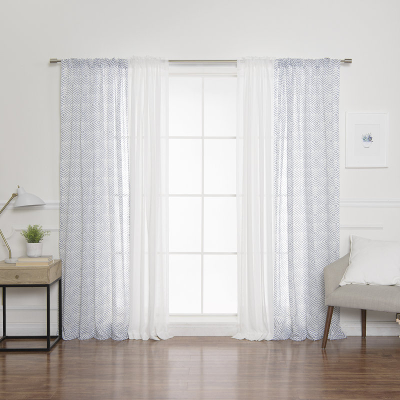 Panneaux de rideaux semi-transparents avec passe-tringle, Indigo