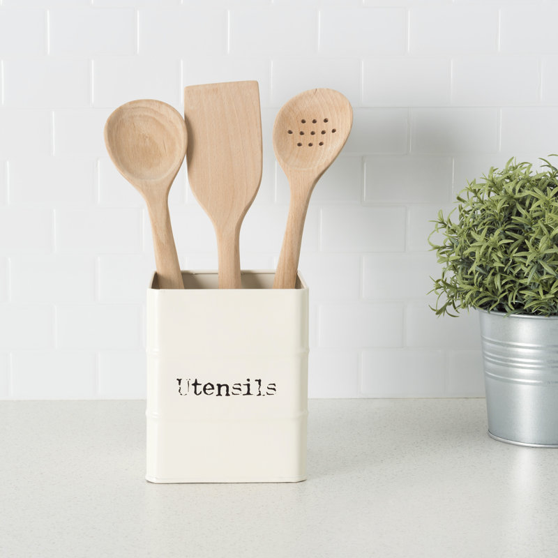 Metal Square Utensil Crock