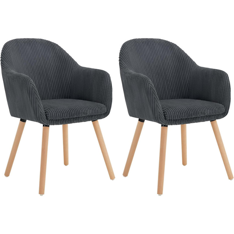 Osuna 49cm H Polyester Blend Upholstered Full Back Armchair, Dark Grey, 2