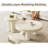 Round Coffee Table Set,Modern Nesting Coffee Table,Cream White 2 In 1 Living Room Coffee Table