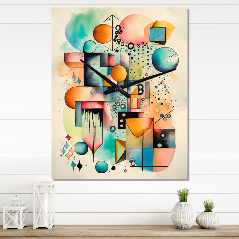 Janaris - Horloges murales géométriques modernes, H 40 po x l 30 po x P 1 po