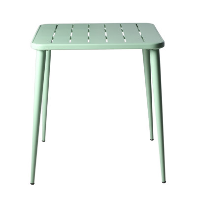 Sengsone Patio Bistro Metal Dining Table, Outdoor Steel Slat Square Table , 27.5" Lx27.5 Wx30 H, Furniture Table For Backyard, Garden, Lawn And Porch by Highland Dunes
