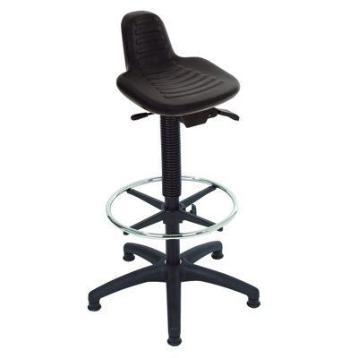 Adjustable Height Ergonomic Industrial Stool with Footrest