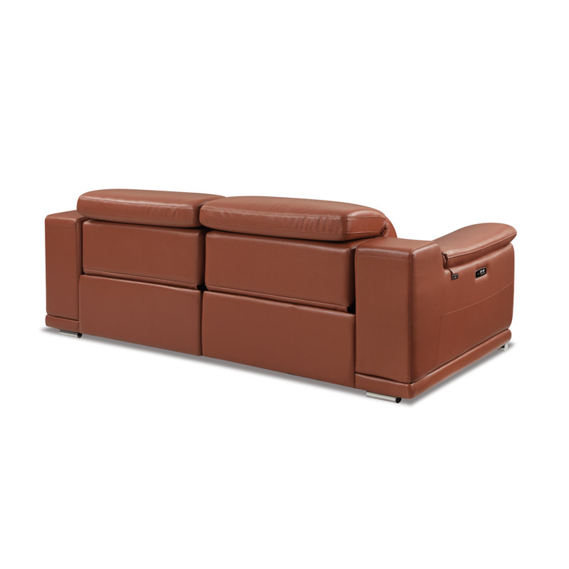 Canapé inclinable électrique en cuir italien Global United, Chameau