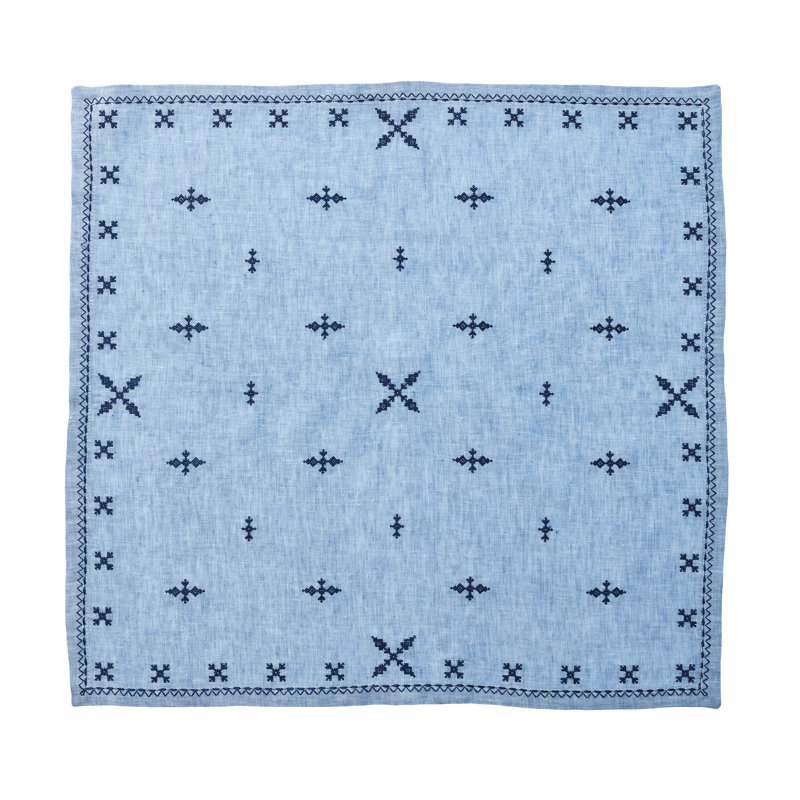 Fez Linen Napkin, Periwinkle/Navy