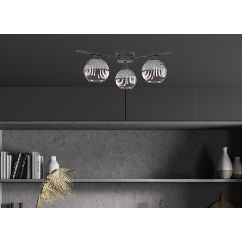Albedo 3-light Flush Mount, Black