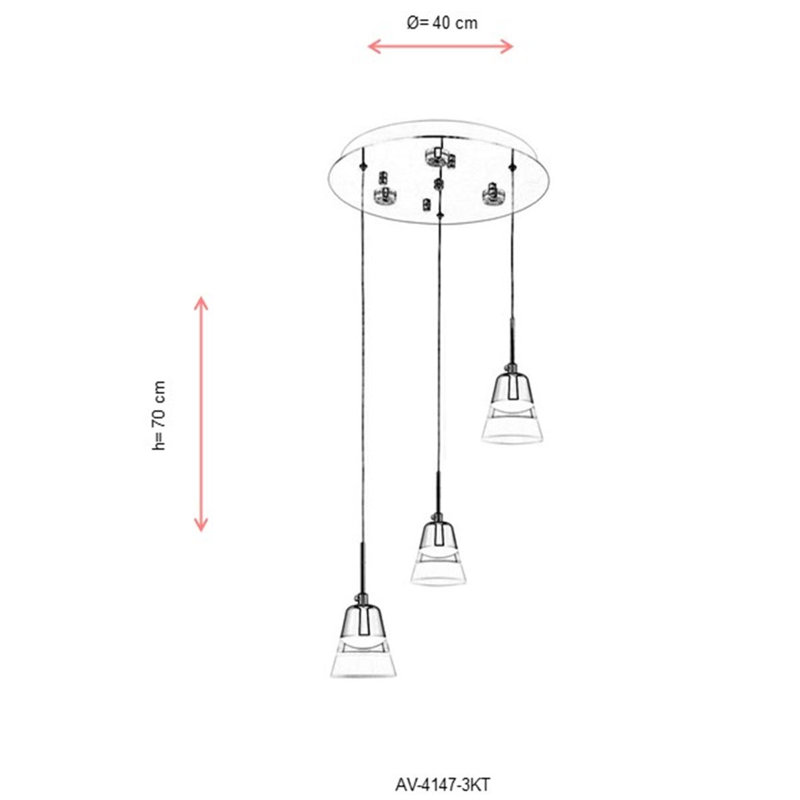 3 - Light Silver LED Cluster Pendant