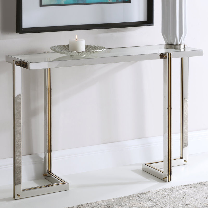 Kehlani 50.75'' Glass Top Console Table