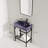 24" Bathroom Vanity With Ceramic Basin, Freestanding Bathroom Console Sink Set, Glossy Purple Rectangular Ceramic Basin Without Faucet, Open Metal Leg, Storage Shelves-103511910-103511911