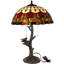 Remplacement de la base de la lampe de table Tiffany seulement, large 7 hauteur 23 pouces, apte à l'abat-jour en verre coloré, finition en résine bronze avec harpe et finale