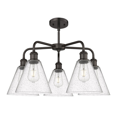 Mallery 5 - Light Steel Dimmable Chandelier