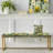 Floral Upholstered Gold Bench-130008452