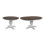 Hedit 45 " Extendable Rubberwood Round and Oval Solid Wood Top with Solid Wood Base Dining Table