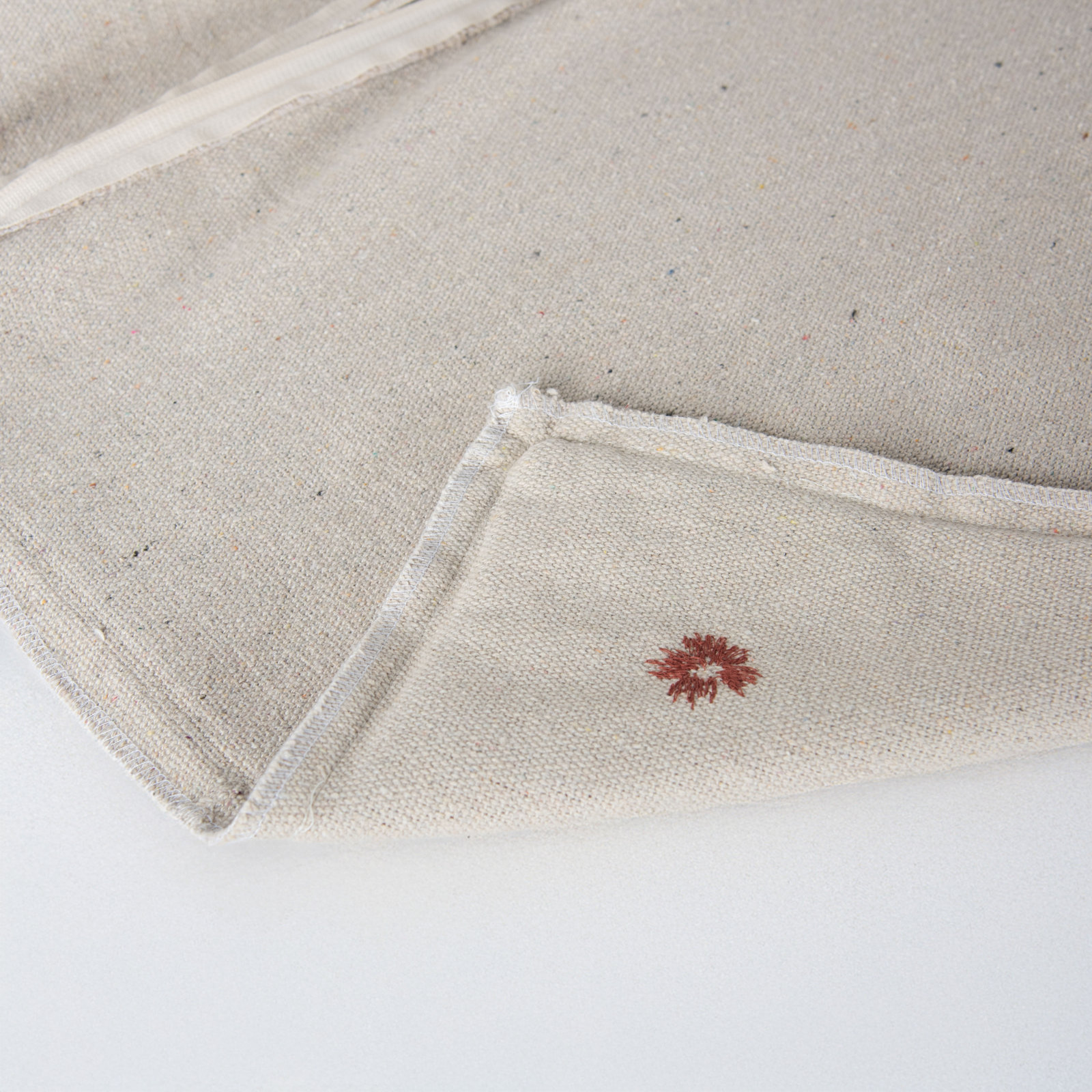 Recyclyed Cotton Canvas Throw Pillow, Rust/Natural, Down Blend