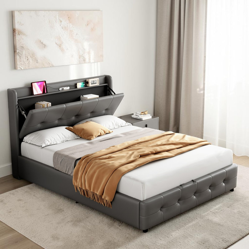 Nalani Upholstered Ottoman Storage Bed, Double (4'6)