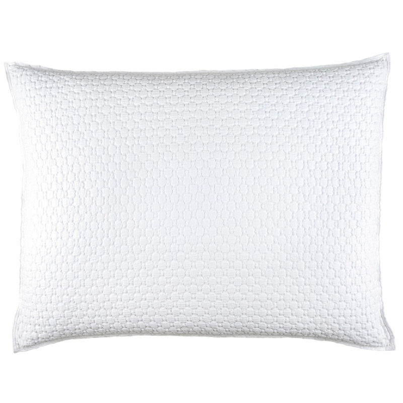 Lodi Matelasse Sham, White, Dutch Euro