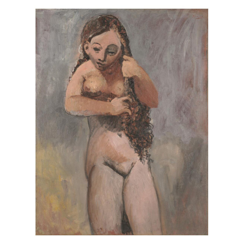 «Nude Combing Her Hair» par Pablo Picasso - Impression Giclée, H 28 po x l 22 po