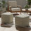 Pouf carré intérieur / extérieur en polyester PET de 18 po Zelma