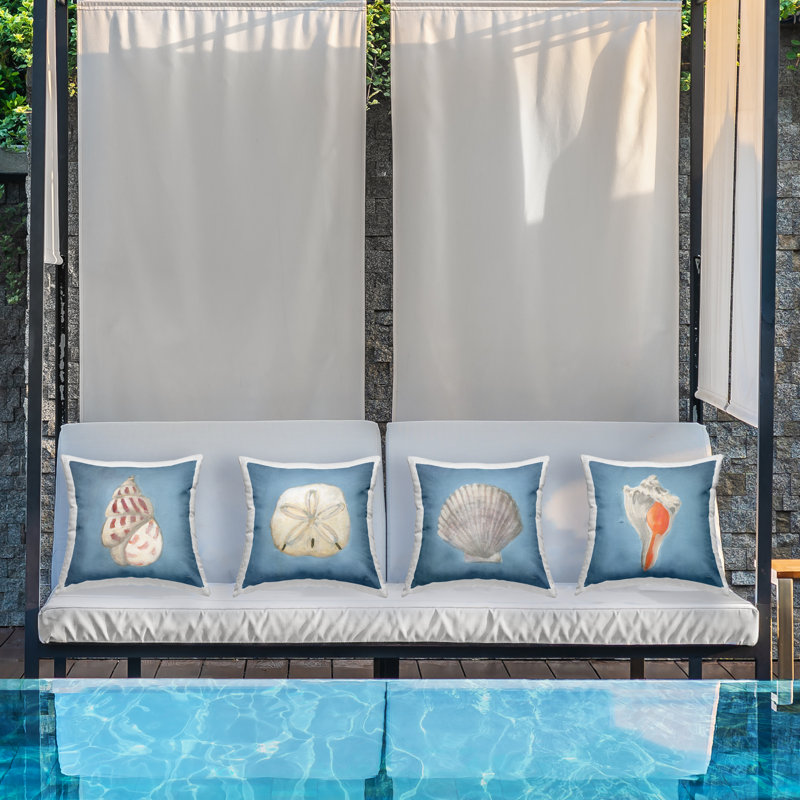 Ensemble de coussins 4 pièces Soft Sea Shell Collection par Julia Purinton