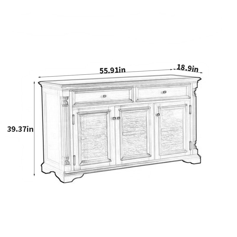 Buffet classique en bois massif