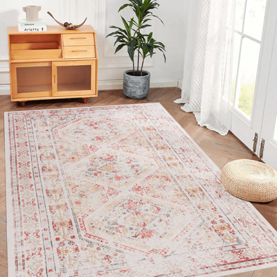 Tapis beige lavable (beige)