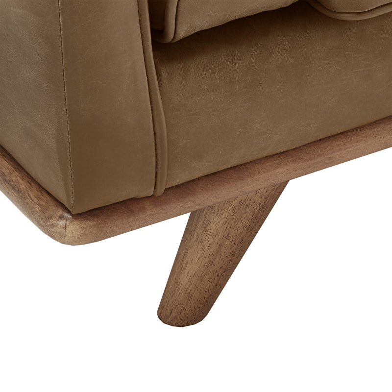Canapé en cuir véritable Allotey, Brun