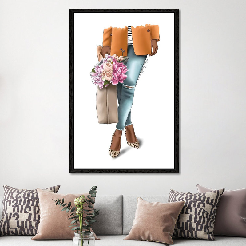 Outfit Goals by Elza Fouche - Painting on Canvas, 152.4cm H x 101.6cm W x 3.81cm D, Black Framed