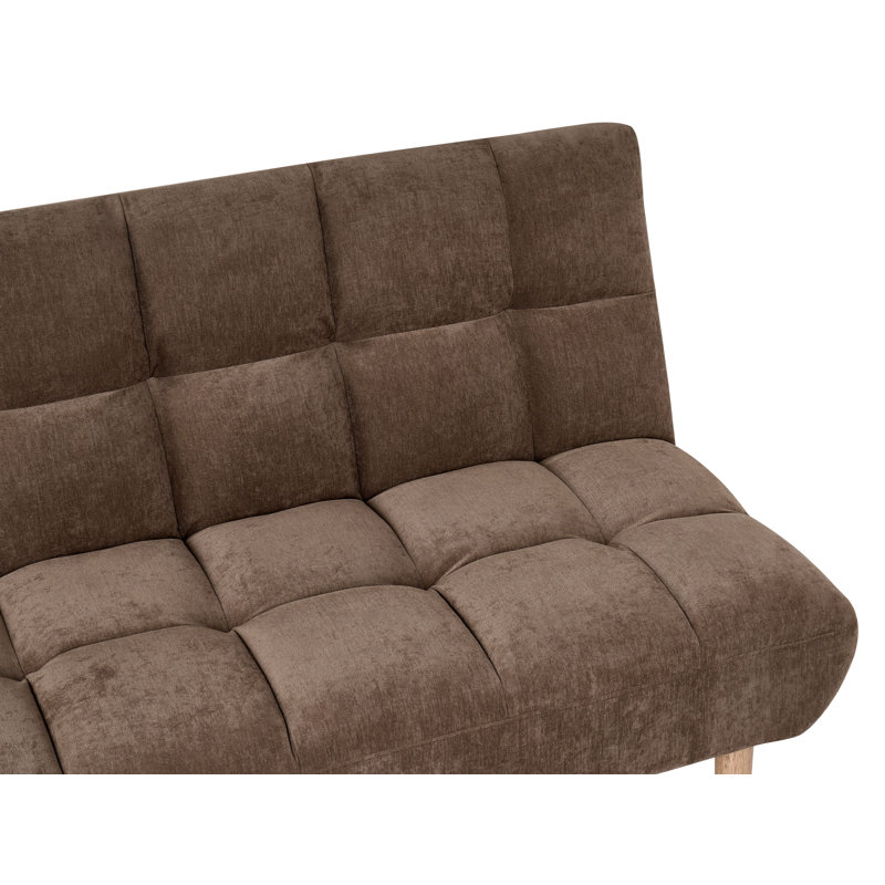 Sofa Bed 3 Seater RISOR Fabric Golden Brown, Brown Fabric