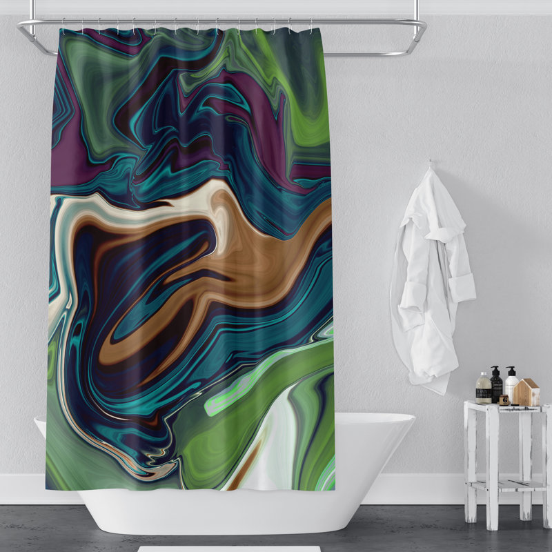 Rideau de douche simple abstrait, H 72 po x l 70 po