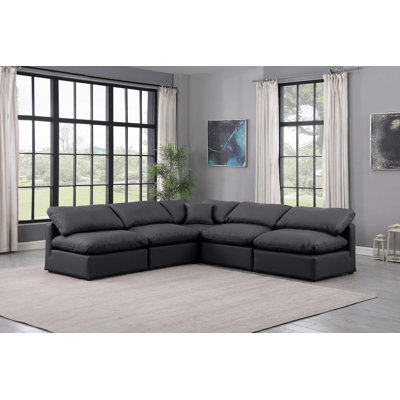 Canapé modulaire en cuir 5 pièces Hinami