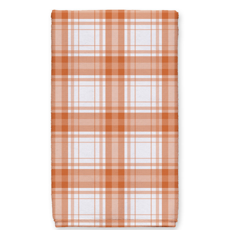 Torchon à carreaux, Orange / blanc