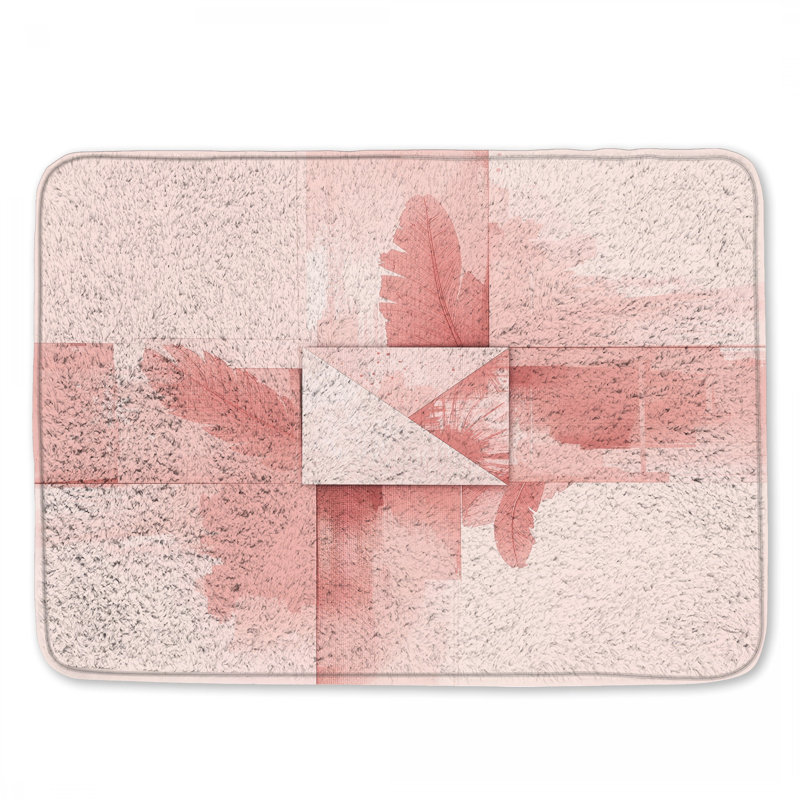Tapis de bain rose, L 24 po x L 17 po